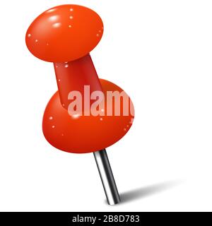 Push pin isolated on white background. Set of red thumbtacks. Office push  pins icon. Stationery products. Needles and tacks. Stock vector  illustration Stock Vector Image & Art - Alamy