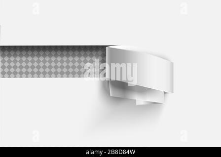 Vector realistic torn paper with rolled edge on transparent background Stock Vector