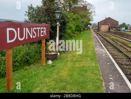 Dunster station on the West Somerset Railway near Minehead in Somerset UK Stock Photo