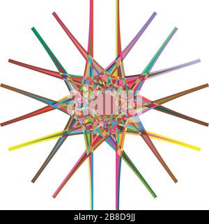 Colored circular and radial abstract mandalas, motifs, decoration design elements. Generative geometric and abstract art shapes Stock Vector