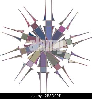 Colored circular and radial abstract mandalas, motifs, decoration design elements. Generative geometric and abstract art shapes Stock Vector