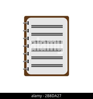 Vector icon for a notebook or Notepad. Simple flat design for website and app Stock Vector