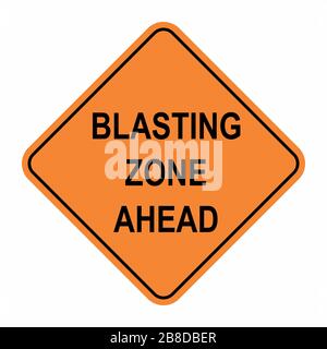 Blasting zone ahead road sign Stock Vector