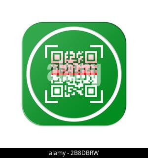 Vector icon of an abstract QR code scanner . Simple flat design for website and app Stock Vector
