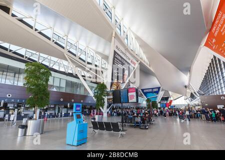 Terminal of Gdansk airport (GDN) in Poland. Exterior view of The Gdansk ...