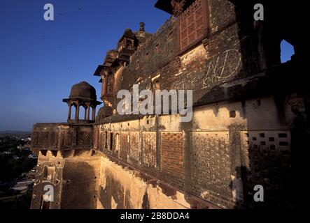 Bir Singh Palace at sunset, Datia Madhya Pradesh Stock Photo