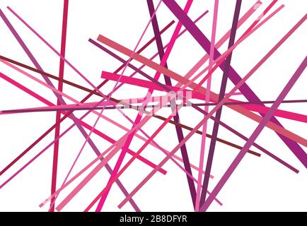Colorful Abstract geometric art with random, chaotic lines. Straight crossing, intersecting lines texture, stripes pattern Stock Vector