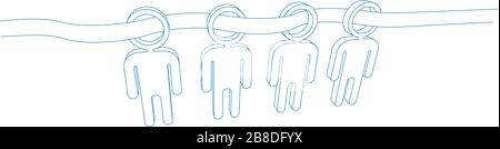 message going through the heads of the group of people Stock Vector