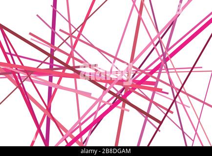 Colorful Abstract geometric art with random, chaotic lines. Straight crossing, intersecting lines texture, stripes pattern Stock Vector