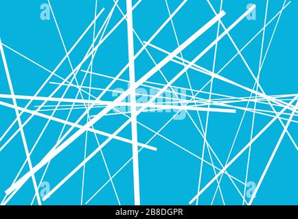 Abstract geometric art with random, chaotic lines. Straight crossing, intersecting lines texture, stripes pattern Stock Vector