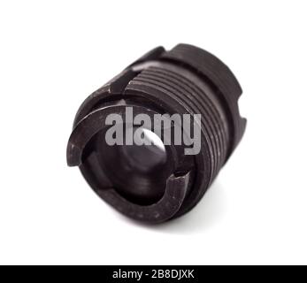 brake drum from a bicycle on a white background close-up isolate Stock Photo