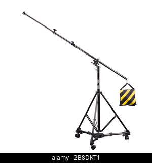 Photo studio lighting stands isolated on the white background. Stock Photo