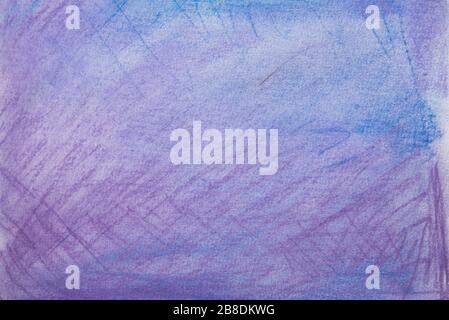 blue and violet colors pastel crayon on paper background texture Stock Photo