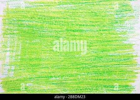 green vax color  crayon on white paper background texture Stock Photo