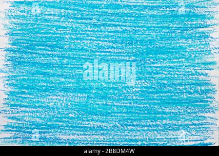 blue vax color  crayon on white paper background texture Stock Photo