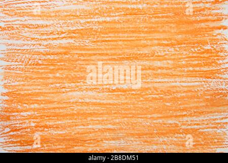 orange vax color  crayon on white paper background texture Stock Photo