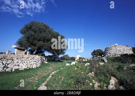Talayotic settlement of Talatí de Dalt near Mao, Menorca, Balearic island, Spain Stock Photo