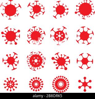 Corona virus vector silhouette shape signs set Stock Vector