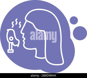 profile using face oxygen mask block style icon Stock Vector