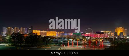 Panoramic Las Vegas Strip City Skyline, USA, Nevada, Clark …