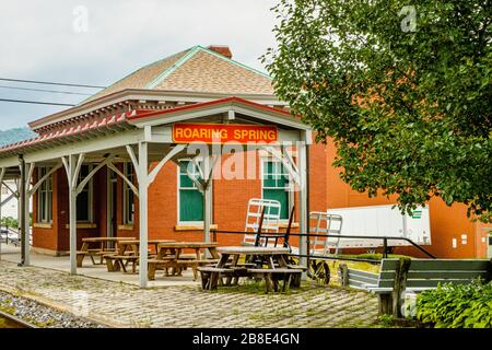 Roaring Spring Railroad Station and Historical Society, 500 Main Street, Roaring Spring, PA Stock Photo