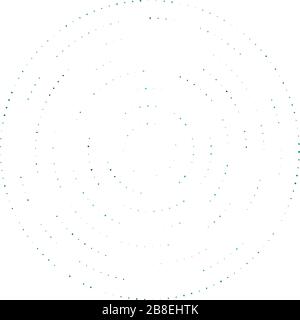 Random dots, circles abstract. Speckles, dotted radial, radiating, circular geometric illustration. Polka-dots, pointillist, pointillism design elemen Stock Vector