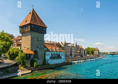 The Rhine Gate Tower in Constance on Lake Constance Stock Photo