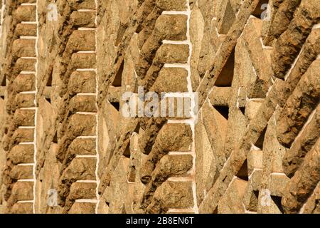 Granite Pattern Stone Building Wall Face Stock Photo