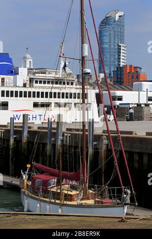 Isle of Wight Ferry, Portsmouth, Hampshire, England, United Kingdom Stock Photo