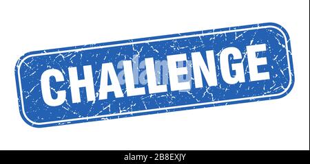 challenge stamp. challenge square grungy blue sign. Stock Vector