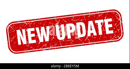 new update stamp. new update square grungy red sign. Stock Vector