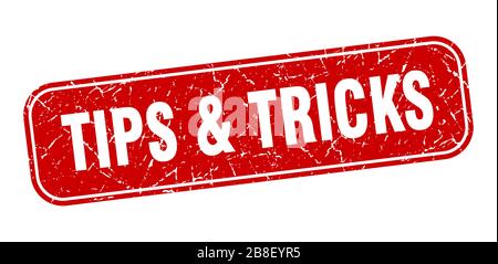 tips & tricks stamp. tips & tricks square grungy red sign. Stock Vector
