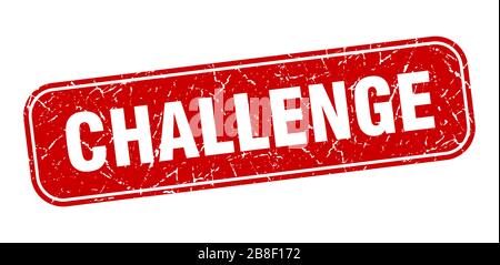 challenge stamp. challenge square grungy red sign. Stock Vector