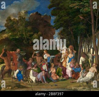 Giovanni Bellini and Titian - The Feast of the Gods Stock Photo