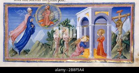 'Paradiso 13 Mistero della Redenzione' by Giovanni di Paolo depicts the ...
