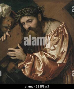 Girolamo Romanino - Christ carrying the Cross. Stock Photo