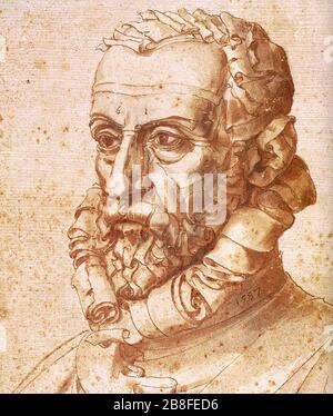 Giuseppe Arcimboldo - Self-Portrait on Paper (detail) Stock Photo