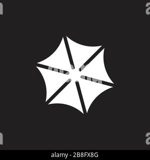 hexagonal arrows curves design logo vector Stock Vector