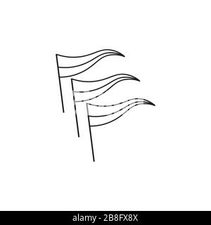 motion flags thin line decoration logo vector Stock Vector