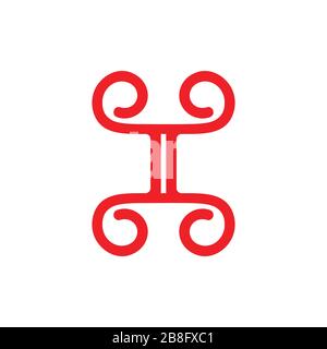 number two curves spiral design symbol vector Stock Vector