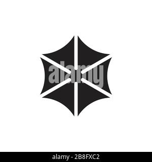 hexagonal arrows curves design logo vector Stock Vector