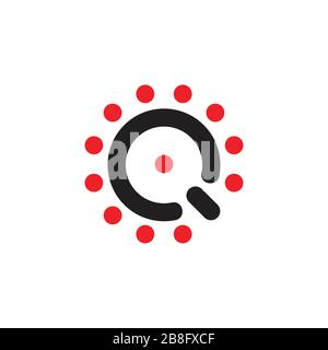 letter q sun dots simple logo vector Stock Vector