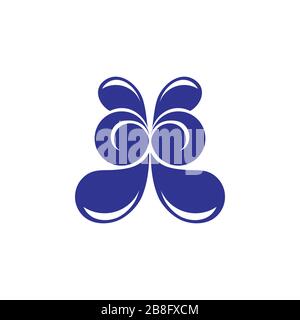 curves water splash rotation symbol logo vector Stock Vector
