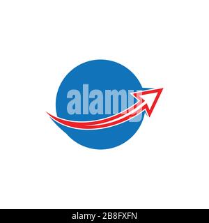 swoosh geometric arrow global logo vector Stock Vector