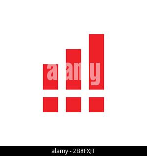 exclamation mark bar chart simple geometric symbol logo vector Stock Vector