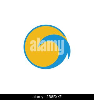circle geometric sun waves circle logo vector Stock Vector
