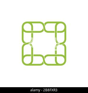linked chain square logo vector Stock Vector