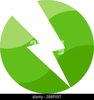bolt circle green earth gradient symbol logo vector Stock Vector