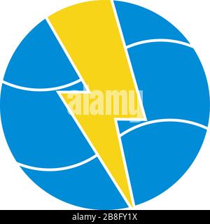 circle geometric thunder shape ball shape logo vector Stock Vector