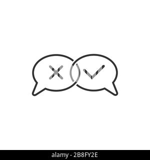 right wrong communication talk symbol vector Stock Vector